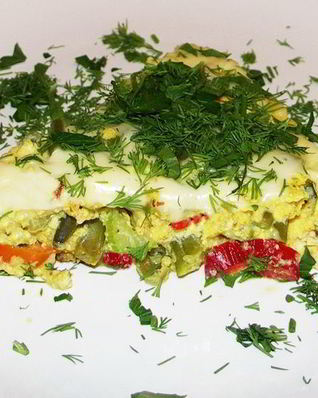 Сырный омлет со стручковой фасолью