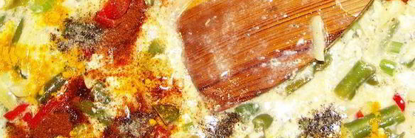 сырный омлет со стручковой фасолью