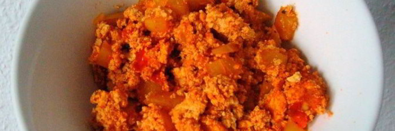 Веганский омлет с овощами