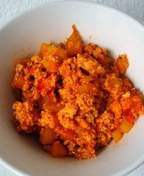 Веганский омлет с овощами