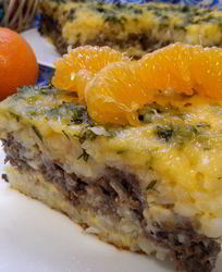 Вкусный мясной омлет в духовке