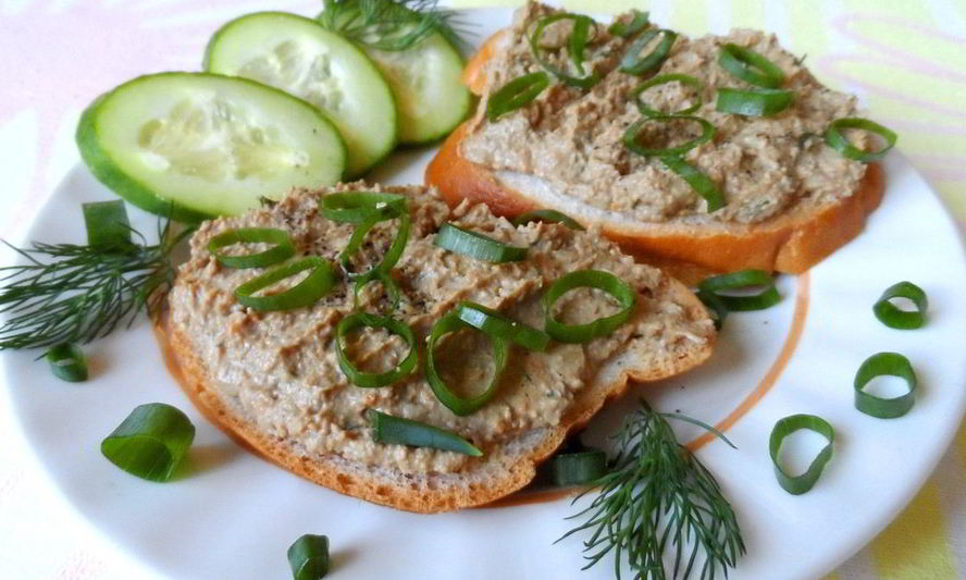 Рецепт паштета из куриной печени с укропом