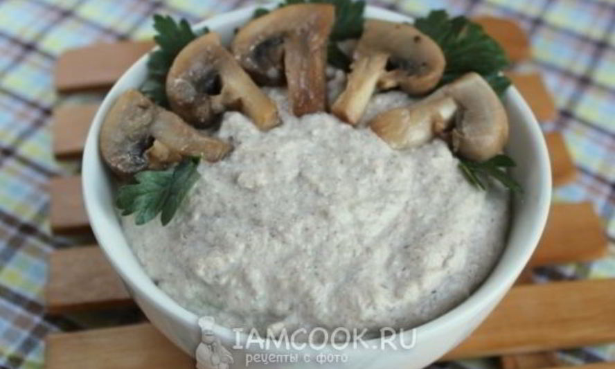 Рецепт паштета из шампиньонов и творога