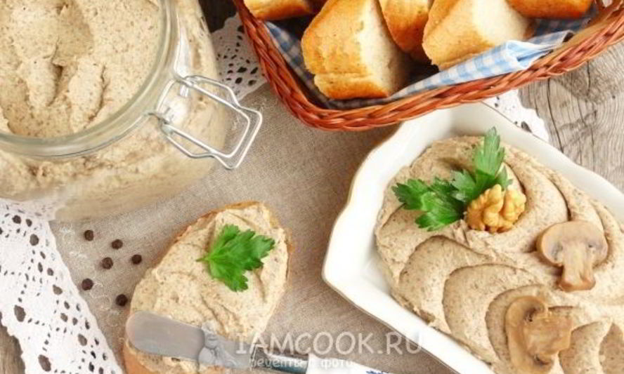 Рецепт паштета из шампиньонов с грецкими орехами