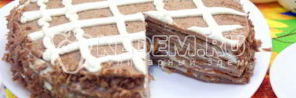 блинный торт с печенью