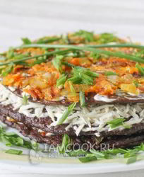 Печеночный торт из свиной печени