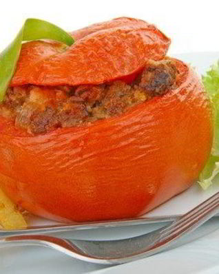 Печеные помидоры с печенью индейки и розмарином