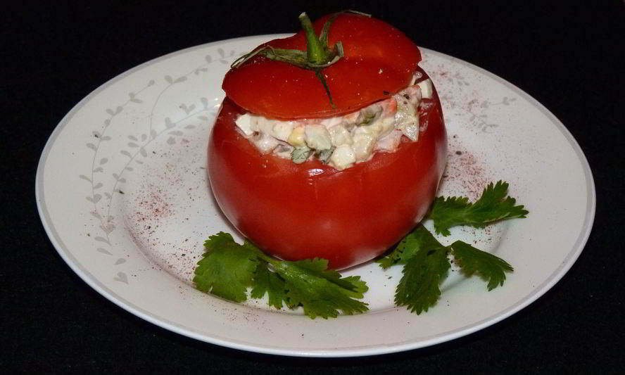 Рецепт помидоров фаршированных салатом