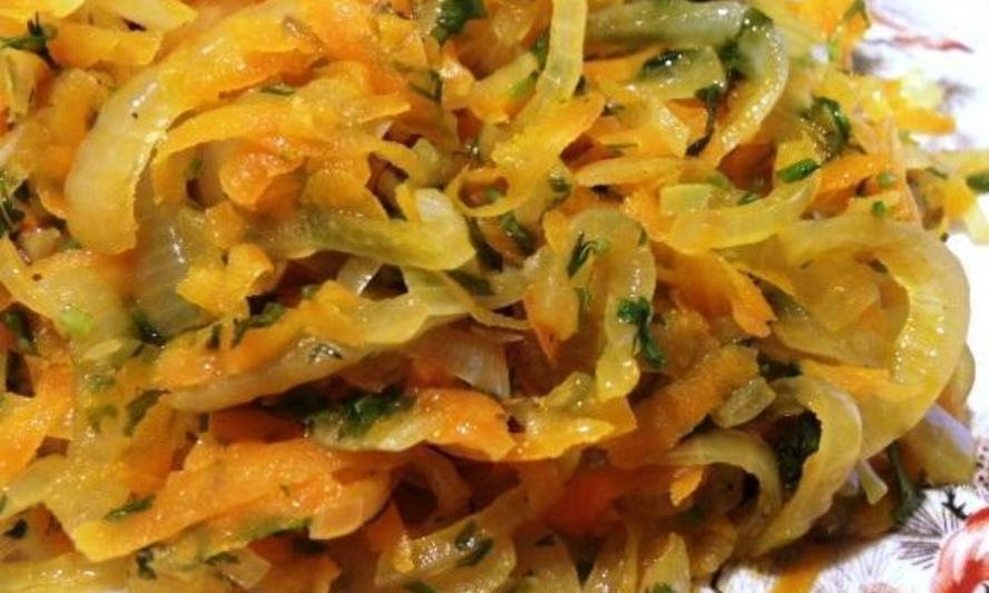 Рецепт постной закуски из лука и моркови