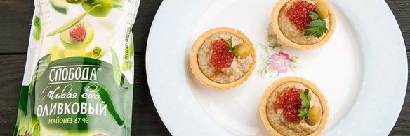 праздничная закуска с красной икрой