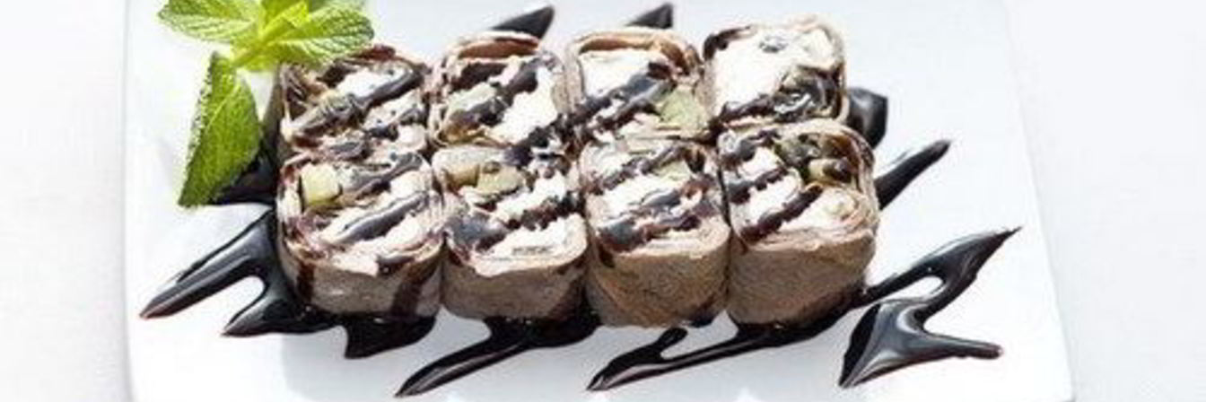 Банановые роллы в темном шоколаде