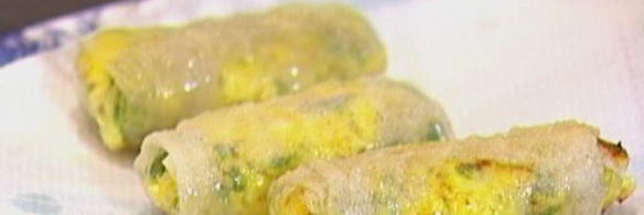 домашние спринг-роллы с творогом, тмином и карри