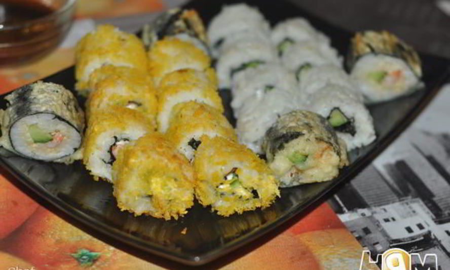 Рецепт горячих роллов в панировочных хлопьях