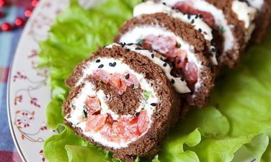 Рецепт хлебных роллов с сыром и форелью