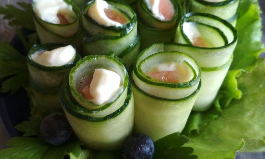 Рецепт огуречных роллов с семгой