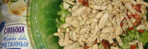 ролл с курицей и овощами