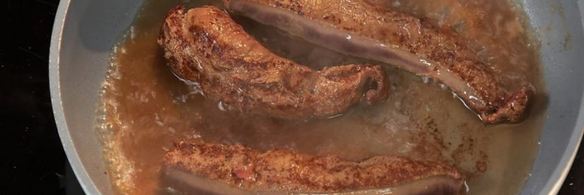 роллы из говяжьей печенки с чечевицей