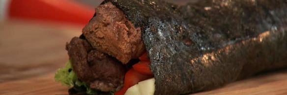 роллы из говяжьей печенки с чечевицей