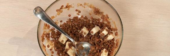 роллы из говяжьей печенки с чечевицей