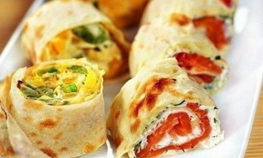 Рецепт роллов из лаваша с красной рыбой и ветчиной