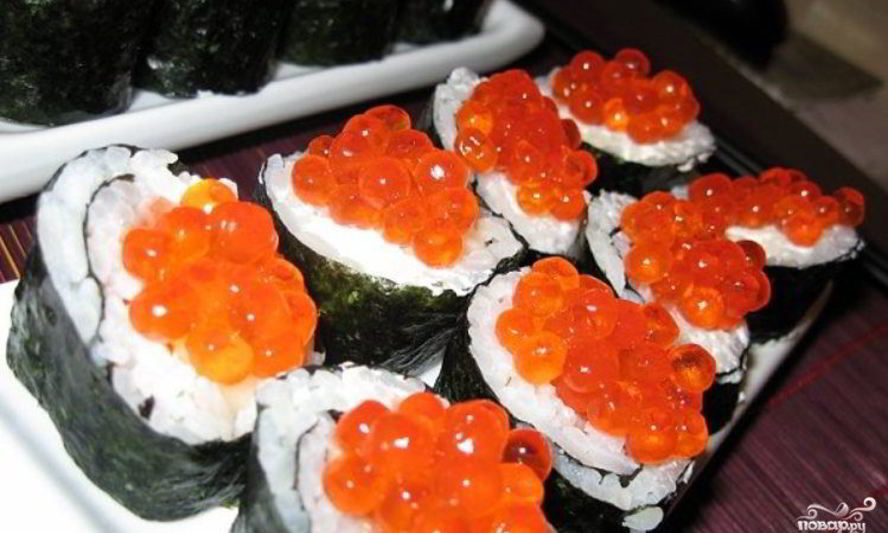 Рецепт роллов с красной икрой