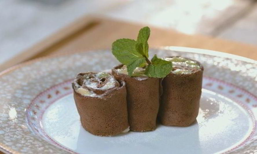 Рецепт сладких блинных роллов