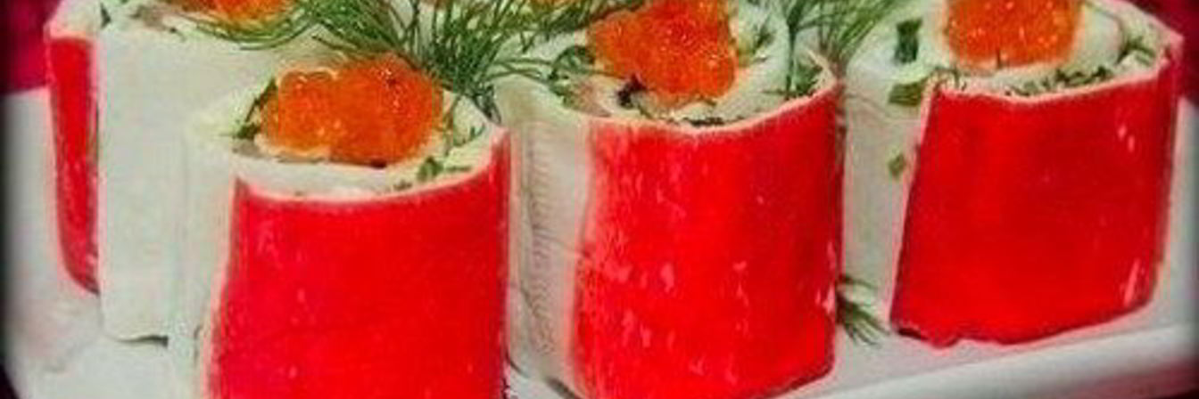 Закусочные роллы из крабовых палочек