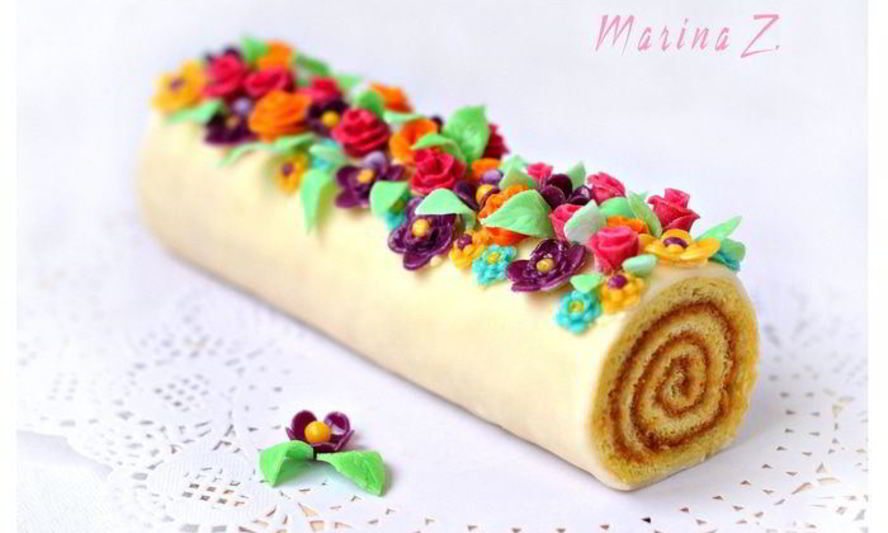 Рецепт бисквитна-карамельного рулет радуга самоцветов