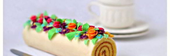 бисквитно-карамельный рулет радуга самоцветов