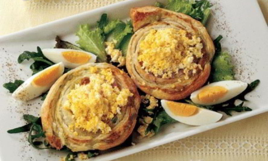 Рецепт фасолевых рулетов с яичной начинкой