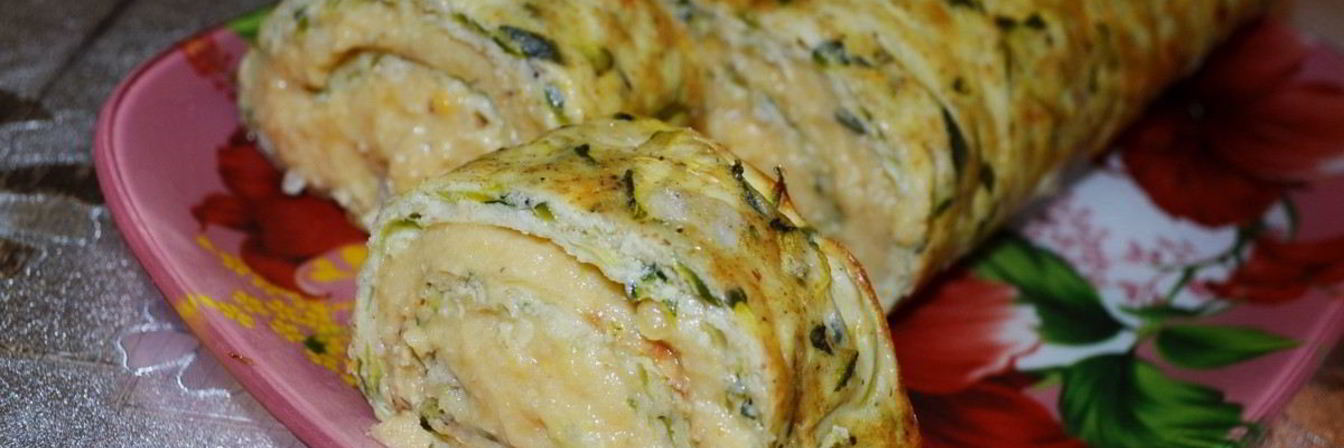 Кабачковый рулет с чечевицей