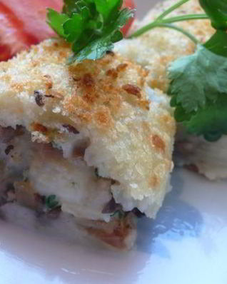 Картофельный рулет с грибами