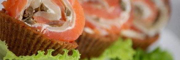 хлебные корзинки с рыбным рулетом