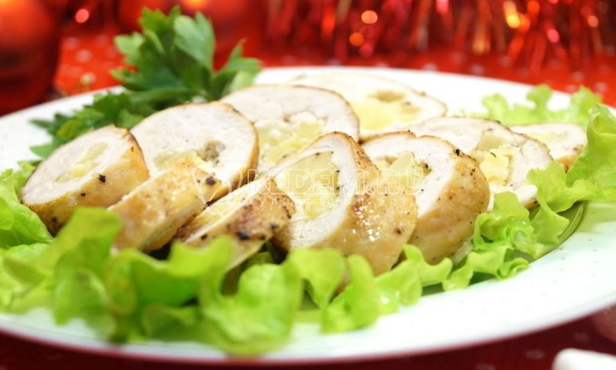 Рецепт куриных рулетиков новогоднее настроение