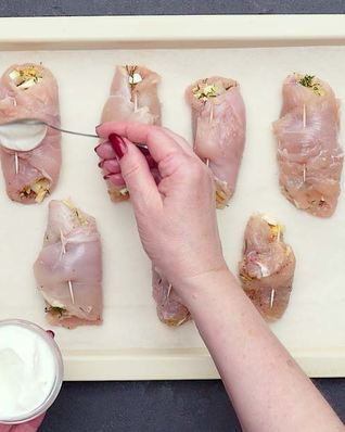 Куриные рулетики с начинкой