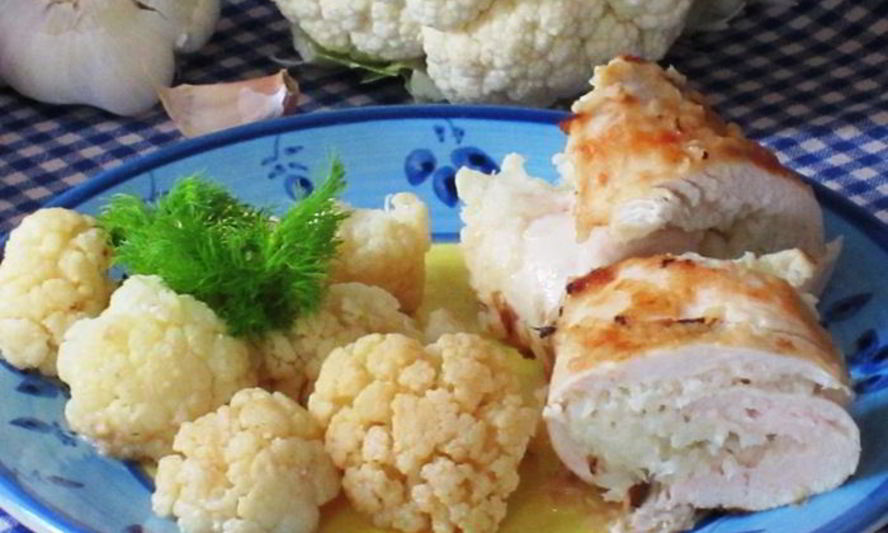 Рецепт куриных рулетиков с цветной капустой