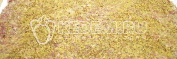 мясной рулет с грибами и сыром новогодний