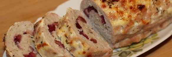 мясной рулет с клюквой