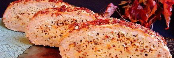 мясной рулет с маккерончини, сыром и паприкой