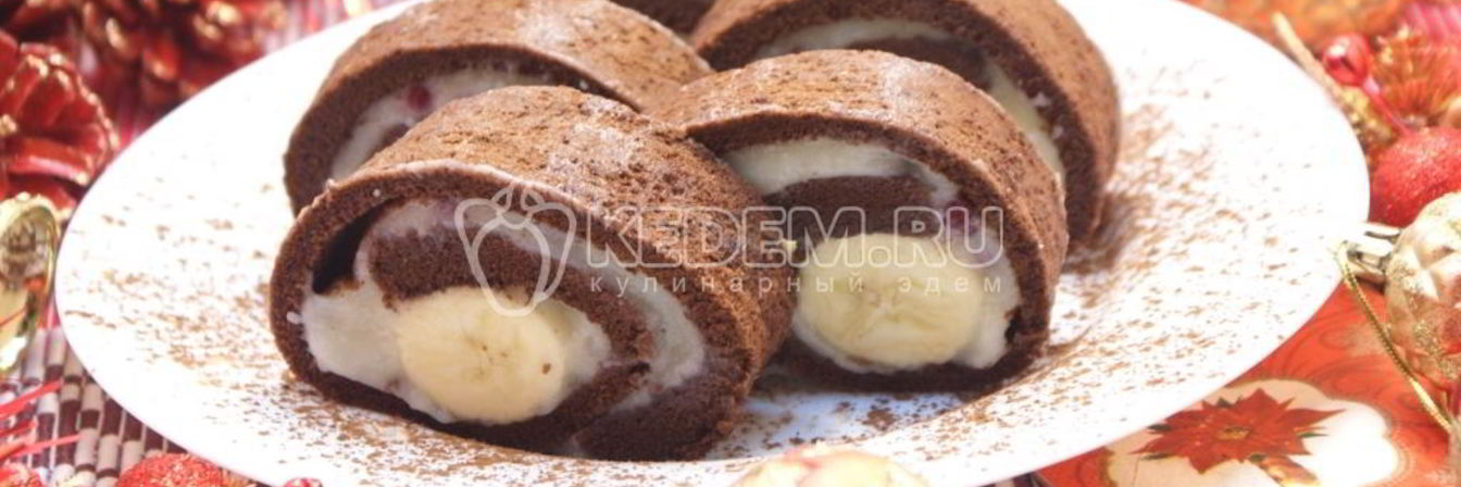 Новогодний шоколадный рулет