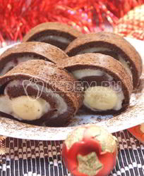 Новогодний шоколадный рулет