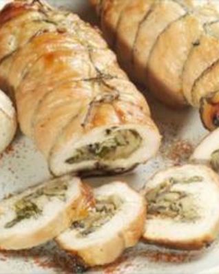 Рулет из филе индейки с грибами