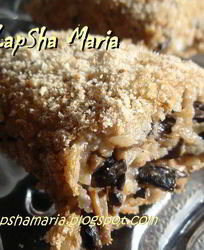 Рулет из гречневых хлопьев с грибами