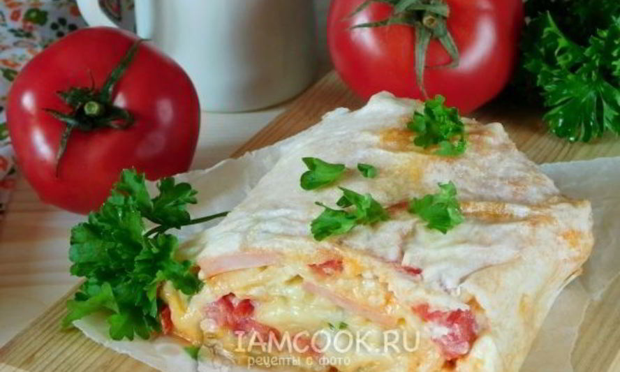 Рецепт рулета из лаваша с колбасой и сыром