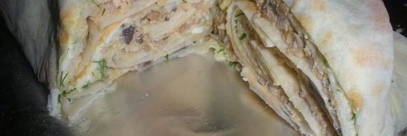 рулет из лаваша с курочкой и грибочками