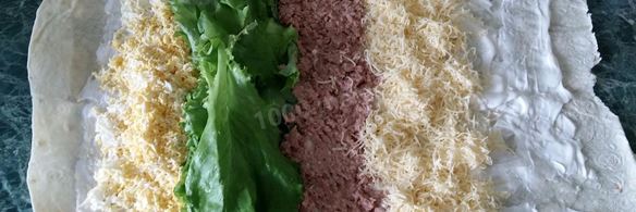 рулет из лаваша с печенью трески