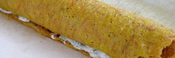 рулет из моркови с сыром и зеленью