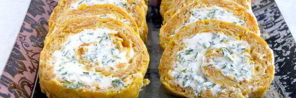 рулет из моркови с сыром и зеленью