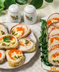 Рулет из скумбрии с желатином