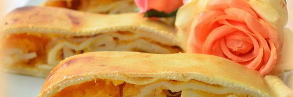 рулет из сметанного теста с тыквенно-яблочной начинкой